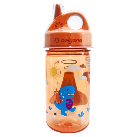 Detská fľaša Nalgene Grip-n-Gulp 350 ml modrá/oranžová OrangeVolcano