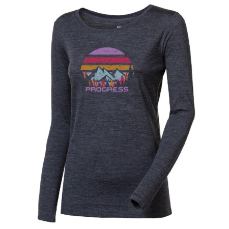 Dámske funkčné tričko Progress Hela "Landscape" sivá šedý melír