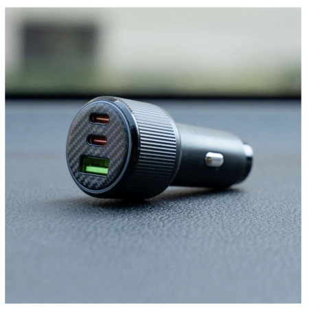 Adaptér Swissten Car Charger 2x USB-C PD + USB-A, 95 W + cabel USB-C / USB-C, 1 m