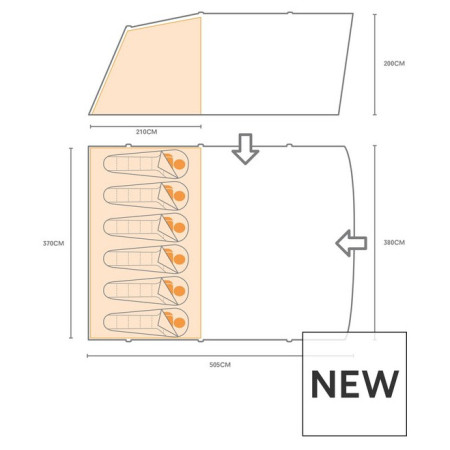 Nafukovací stan Regatta Kolima V3 6
