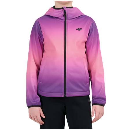 Detská softshellová bunda 4F Softshell Jacket F603 Multicolour 3 Allover ružová Multicolour 3 Allover