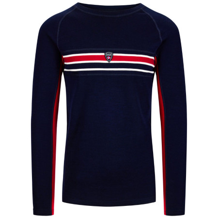 Pánske funkčné tričko Dale of Norway Aksla Masculine Baselayer Crew neck tmavomodrá Navy Red OffWhite