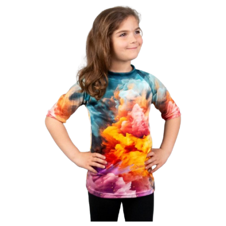 Detské funkčné tričko Drexiss All Explosion Pastel Coolmax modrá/oranžová