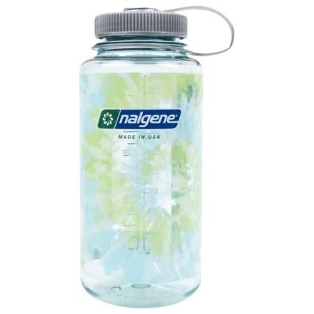 Fľaša Nalgene Wide Mouth Tie-Dye Print 1000 ml svetlomodrá Seafoam w/Platinum Blue Tie Dye