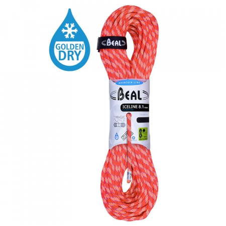 Lezecké lano Beal Ice Line 8,1 mm (50 m) oranžová ORANGE