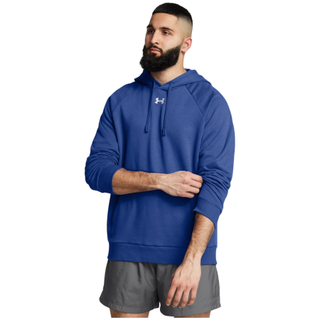 Pánska mikina Under Armour UA Rival Fleece Hoodie modrá Tech Blue