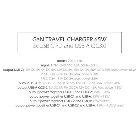 Adaptér Swissten GaN Travel Charger 2X USB -C + USB-A