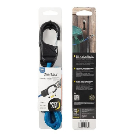 Upínacia guma Nite Ize Slide Lock Carabiner Bungee 36" modrá Modrá