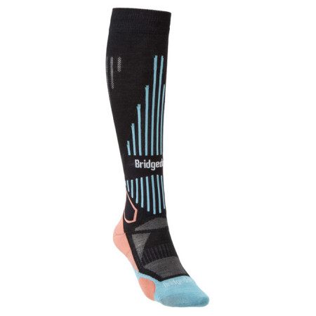 Dámske ponožky Bridgedale Ski Lightweight Women's čierna Black/Coral/