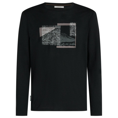 Pánske tričko Icebreaker Men Merino 150 Tech Lite LS Tee Peak Balance čierna Black