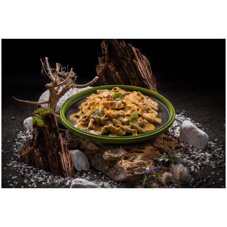 Dehydrované jedlo Adventure Menu Cvrčie proteínové penne s kuracím mäsom v kreolskej krémovej omáčke
