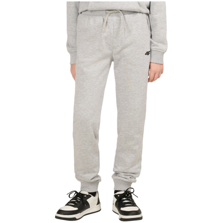 Detské tepláky 4F Trousers Cas M1828 Cold Light Grey Melange sivá Cold Light Grey Melange
