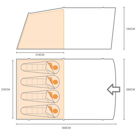 Nafukovací stan Regatta Kolima V3 4