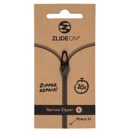Náhradný zips ZlideOn Opravný jezdec pro úzké zipy - S čierna black