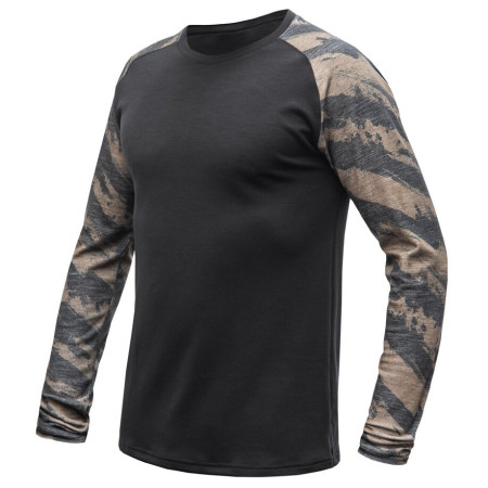 Pánske funkčné tričko Sensor Merino Blend Impress čierna/hnedá černá/brush