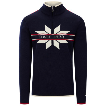 Pánsky sveter Dale of Norway Nåle Masc. Sweater tmavomodrá/biela Marine Offwhite
