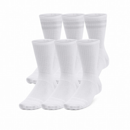 Sada ponožiek Under Armour Essential 6Pk Crew biela White/White/HaloGray