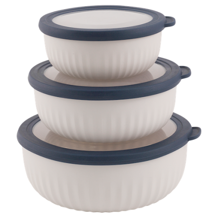 Sada misiek Outwell Cookout Bowl Set with Lids béžová/modrá Blue & Grey