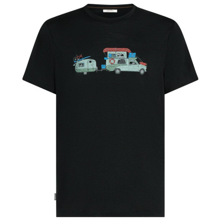 Pánske tričko Icebreaker Men Merino 150 Tech Lite SS Tee Transportage čierna Black