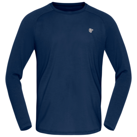 Pánske funkčné tričko Norrona femund pureUll Long Sleeve tmavomodrá Indigo Night