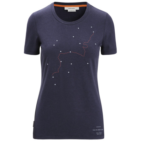 Dámske tričko Icebreaker Central Classic SS Tee Tour du Mont Blanc tmavě modrá Midnight Navy