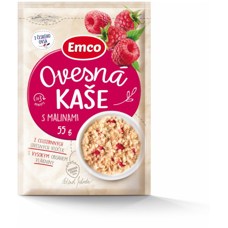Kaša Emco Ovsená kaša s malinami 55g