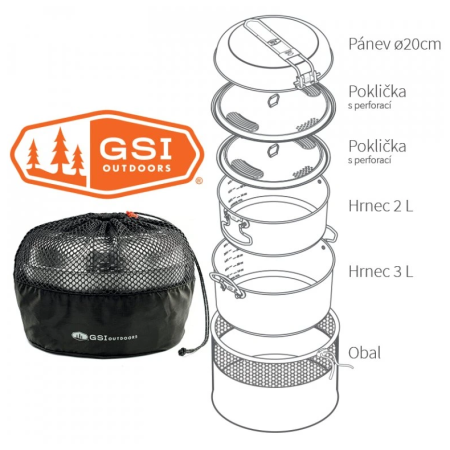 Sada riadov GSI Outdoors Glacier Stainless Base Camper Medium
