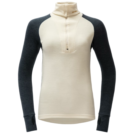 Dámske funkčné tričko Devold Expedition Merino Silk Zip Wmn čierna/béžová Ink/Offwhite