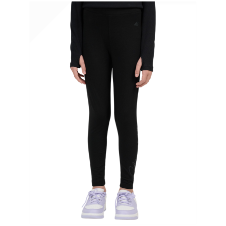 Detské legíny 4F Tights Cas F313 Deep Black čierna Deep Black