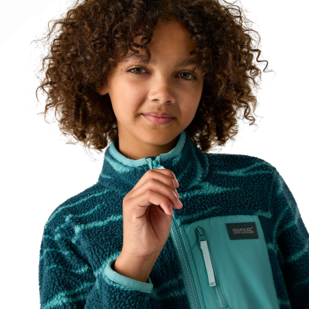 Detská funkčná mikina Regatta Junior Frankie Warm Fleece Mediterranea Zebra