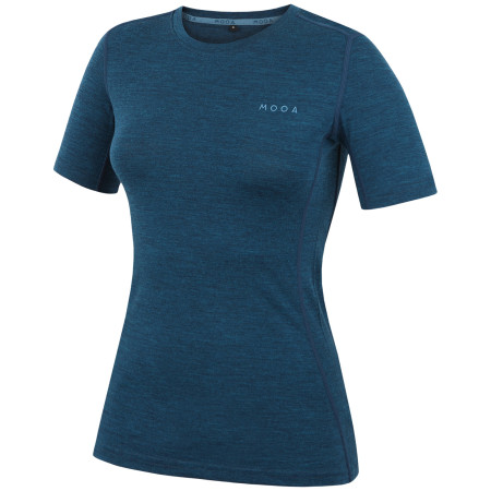 Dámske tričko MOOA MerinoSilk 160 short modrá lagoon blue melange