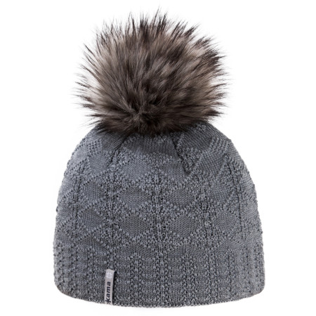Pletená merino čiapka Kama A109 sivá Grey