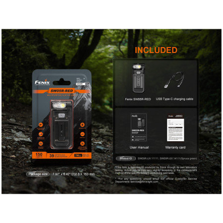 Vrecková baterka Fenix SW05R-RED