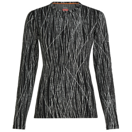 Dámske funkčné tričko Icebreaker Women Merino 260 Tech Vertex LS Crewe Delta Lines AOP čierna/biela Black/Snow/J