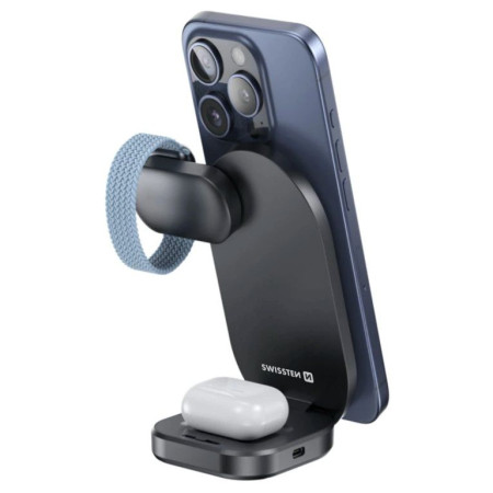 Bezdrôtová nabíjačka Swissten MagBase 3-in-1