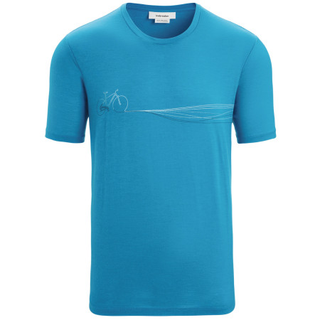 Pánske funkčné tričko Icebreaker Men Tech Lite II SS Tee Cadence Paths modrá Geo Blue