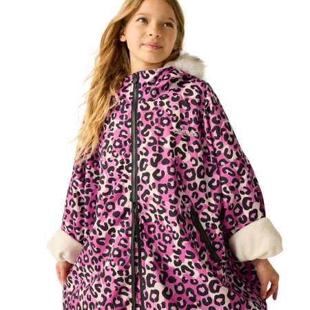 Detský nepremokavý kabát Regatta Junior Waterproof Changing Robe Pro Pink