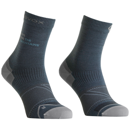 Dámske merino ponožky Ortovox Alpine Light Comp Mid Socks W sivá/modrá Dark Arctic Grey