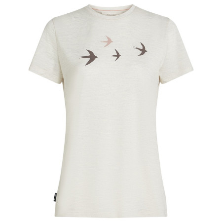 Dámske tričko Icebreaker Women Merino 150 Tech Lite SS Tee Bird Transit biela Ecru HTHR