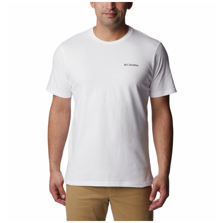 Pánske tričko Columbia North Cascades Short Sleeve Tee biela White, CSC Box Logo