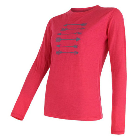 Dámske tričko Sensor Merino Wool PT Šípy dl.r. ružová Magenta