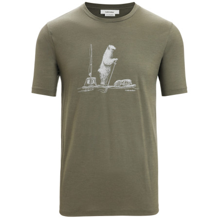 Pánske funkčné tričko Icebreaker Men Tech Lite II SS Tee Polar Paddle zelená Loden
