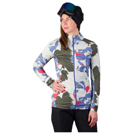 Dámska funkčná mikina Northfinder Tiara béžová/zelená multicolorprint