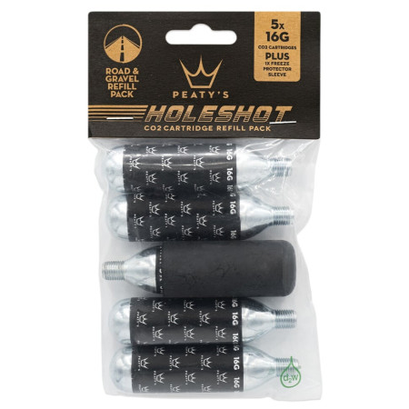Pumpička Peaty´s Holeshot Co2 Bombičky 5 Ks - Road & Gravel čierna