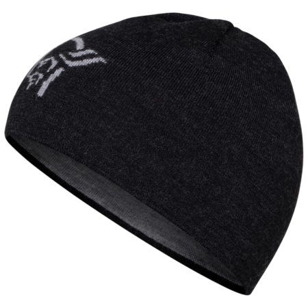 Čiapka Norrona 29 light merinoUll logo Beanie čierna Caviar Melange