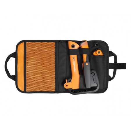 Kempingová Fiskars sekera + nôž + pílka