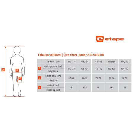 Detské cyklistické kraťasy Etape Junior 2.0