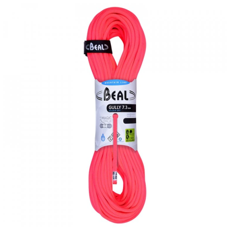Lezecké lano Beal Gully 7,3 mm (50 m) Golden Dry oranžová ORANGE