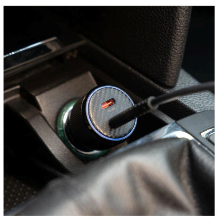 Adaptér Swissten Car Charger 2X USB-C PD, 50W + cabel USB-C / USB-C, 1 m