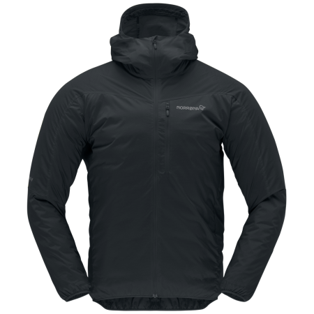 Pánska bunda Norrona falketind aero60 Zip Hood čierna Caviar Black